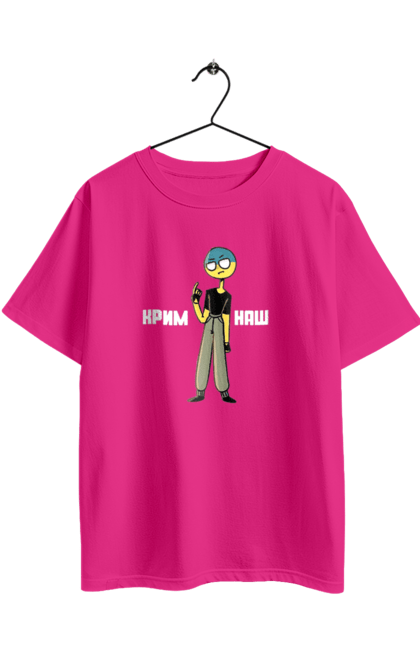 Футболка оверсайз з принтом "Крим Наш". Війна, зсу, патріотизм, патріотичні малюнки, патріотичні написи. 2070702