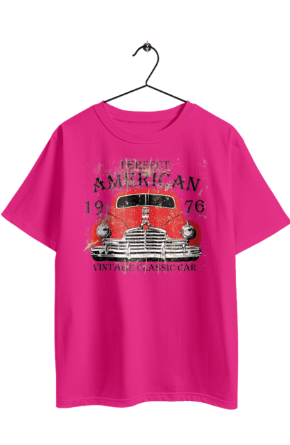 Футболка оверсайз з принтом "Машина вінтаж, 1976". 1976, вінтаж, машина. 2070702