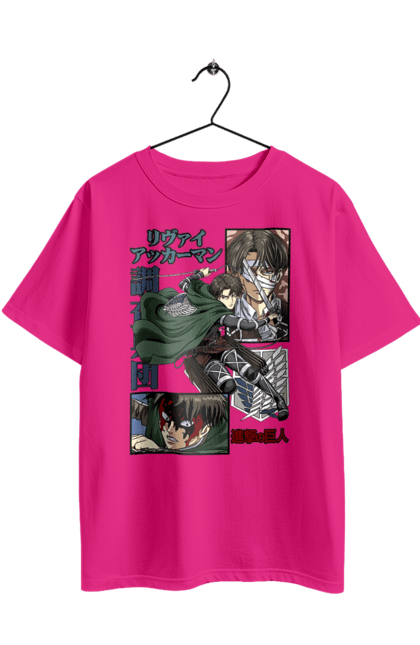Oversized t-shirt with prints Attack on Titan Levi. Ackerman, anime, attack on titan, levi, manga, shingeki no kyojin, survey corps. 2070702