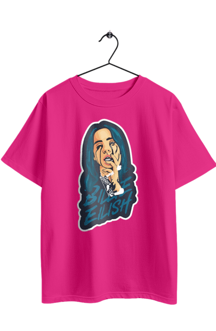 Футболка оверсайз з принтом "Billie Eilish". Активістка, біллі айліш, мизукант, права, співачка, тварини. 2070702