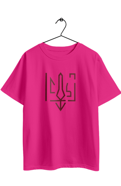 Футболка оверсайз з принтом "Тризуб мінімалізм". Герб, герб україни, патріотичне, україна, українська символіка, українське. 2070702