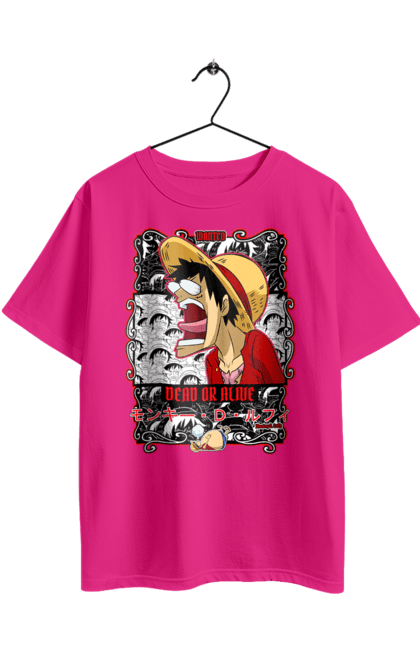 Футболка оверсайз з принтом "Ван Піс Луффі". Luffy, one piece, аніме, ван піс, великий куш, луффі, манга, монки де луффі, пірати. 2070702