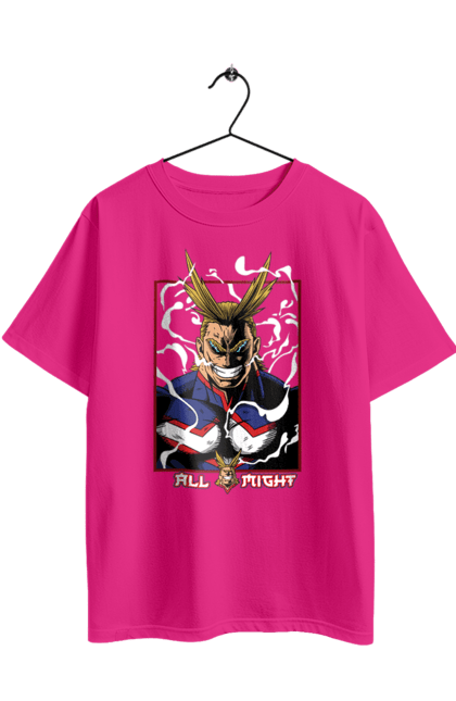 Футболка оверсайз з принтом "Моя академія героїв Всемогутній". All might, my hero academia, yagi toshinori, академія юей, аніме, всемогутній, манга, моя геройська академія, один за всіх, тошинорі ягі. 2070702