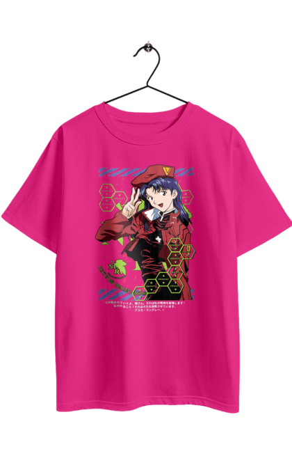 Футболка оверсайз з принтом "Євангеліон Місато". Misato, neon genesis evangelion, аніме, єва, євангеліон, манга, місато, місато кацурагі, синдзі, янгол. 2070702