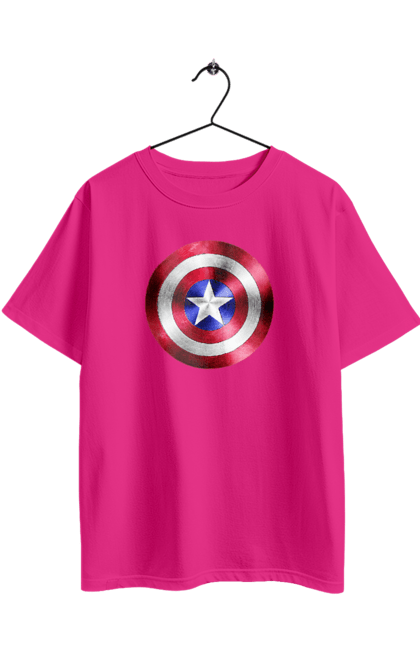 Футболка оверсайз з принтом "Щит". Капітан америка, комікси, марвел, месники, мультики, супергерої. 2070702