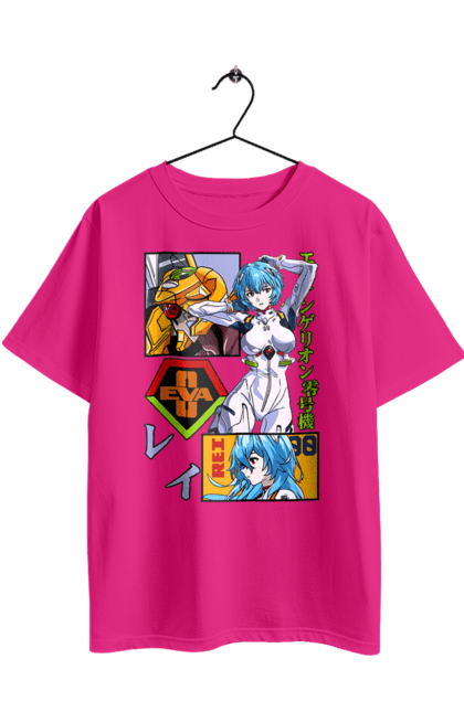 Футболка оверсайз з принтом "Євангеліон Рей". Аніме, аянамі, єва, єва 00, євангеліон, манга, меха, рей, синдзі. 2070702