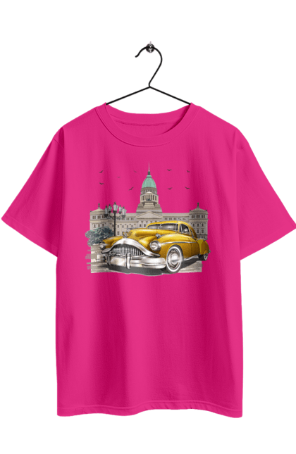 Футболка оверсайз з принтом "Автомобіль та архітектура модерн". Автомобіль, архітектура, модерн. 2070702