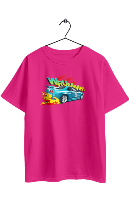 Футболка оверсайз з принтом "Авто". Авто, вогонь, вулиці, денги, дрифт, спорт, спортивне авто, швидкість. 2070702