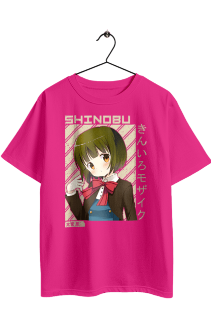 Футболка оверсайз з принтом "Золота мозаїка Шинобу Омія". Anime, kiniro mosaic, kinmoza, manga, shinobu omiya, аніме, золота мозаїка, манга, шинобу, шинобу омія. 2070702