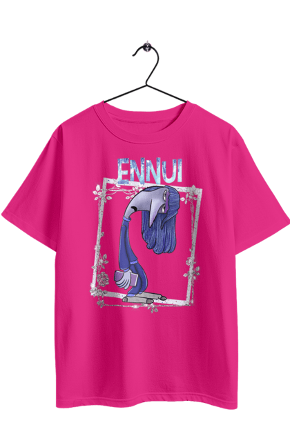 Футболка оверсайз з принтом "Думками навиворіт Хандра". Ennui, inside out, pixar, думками навиворіт, емоції, мультфільм, нудьга. 2070702