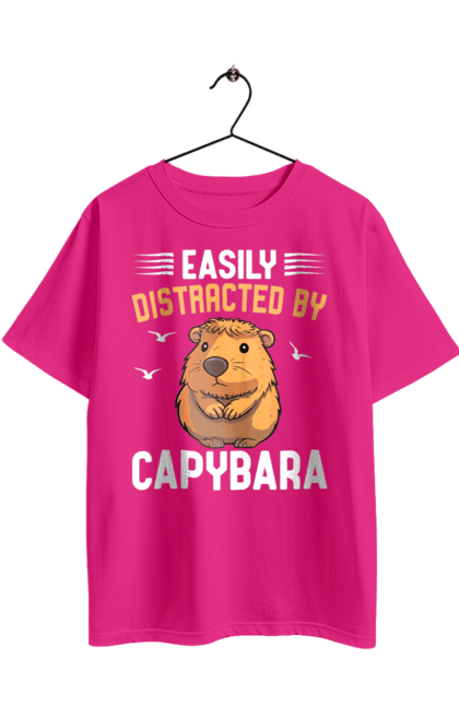 Футболка оверсайз з принтом "Капібара". Capybara, водосвинка, гризун, капібара, тварина. 2070702