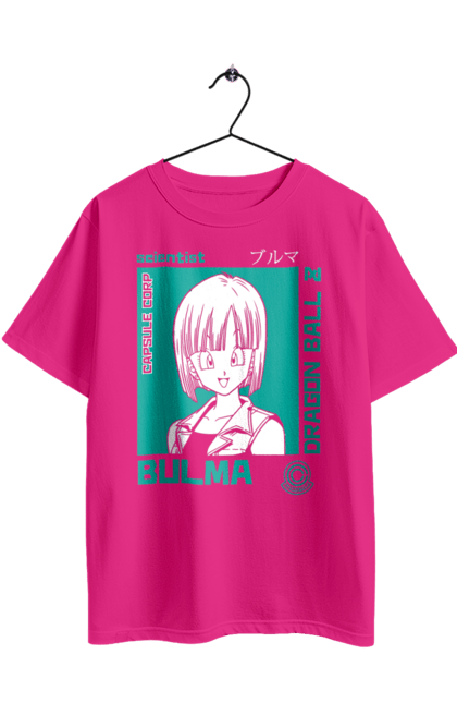 Футболка оверсайз з принтом "Перли дракона Булма". Anime, bulma, dragon ball, goku, manga, аніме, булма, гоку, манга, перли дракона. 2070702