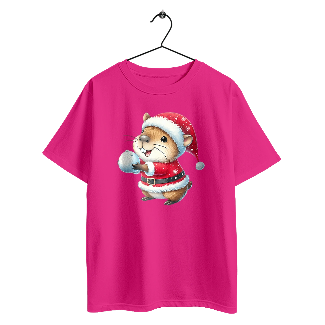 Capybara playing snowballs