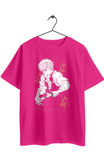 Футболка оверсайз з принтом "Винищувач Демонів Санемі". Demon slayer, kimetsu no yaiba, sanemi shinazugawa, аніме, винищувач демонів, манга, санемі, санемі шинадзугава, серіал. 2070702