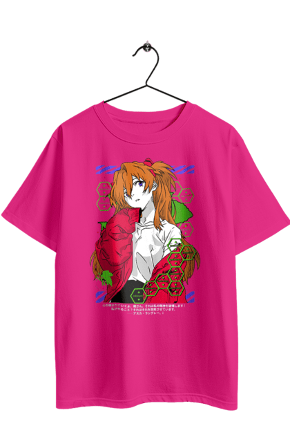Футболка оверсайз з принтом "Євангеліон Аска". Asuka, аніме, аска, аска ленглі сорью, єва, єва 02, євангеліон, манга, меха, синдзі. 2070702