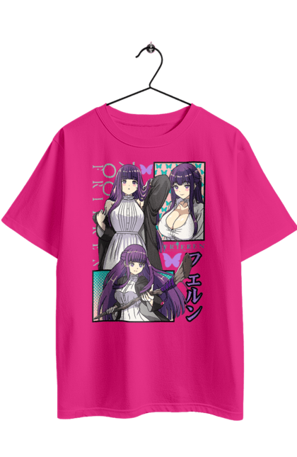 Футболка оверсайз з принтом "Фрірен, провожаюча в останній путь Ферн". Anime, fern, manga, аніме, героїня, ельф, маг, манга, ферн, фрірен. 2070702