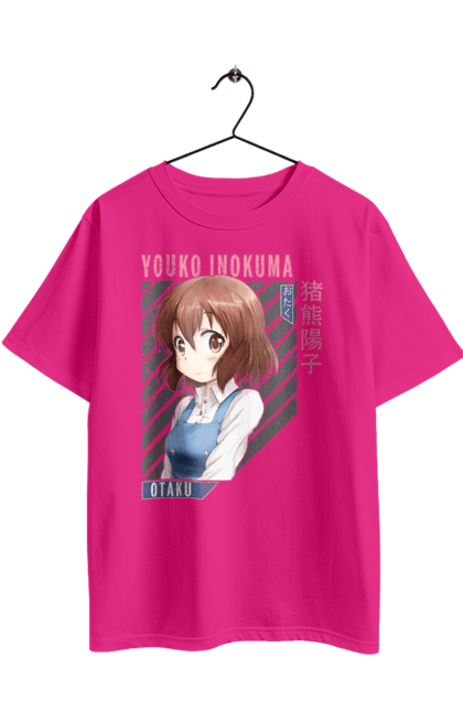 Футболка оверсайз з принтом "Золота мозаїка Йоко Інокума". Anime, kiniro mosaic, kinmoza, manga, yoko inokuma, аніме, золота мозаїка, йоко, йоко інокума, манга. 2070702