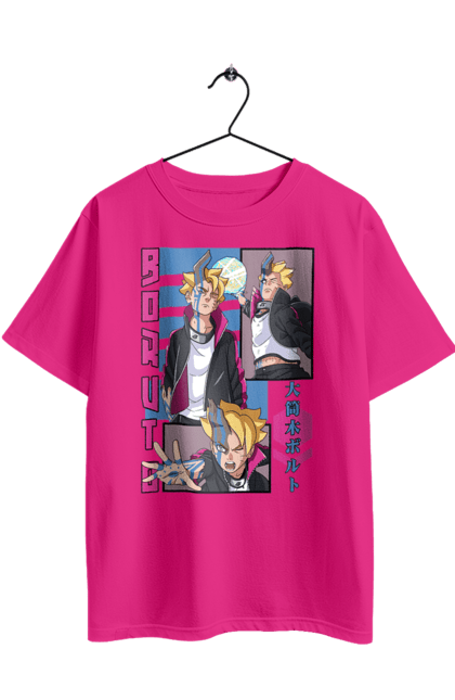 Oversized t-shirt with prints Boruto. Anime, boruto, enemies, manga, neon, tv series. 2070702