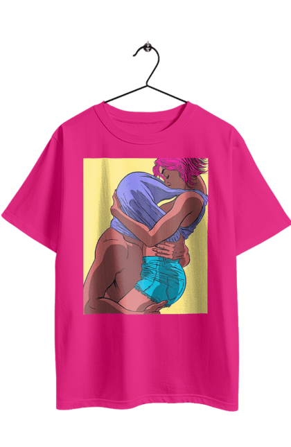 Футболка оверсайз з принтом "Чоловік Під Майкою У Дівчата". Пристрасть, сиськи. 2070702