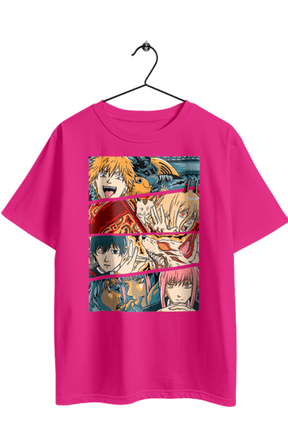 Футболка оверсайз з принтом "Людина Бензопила". Anime, chainsaw man, denji, manga, pochita, аніме, денджі, людина-бензопила, манга, почіта. 2070702