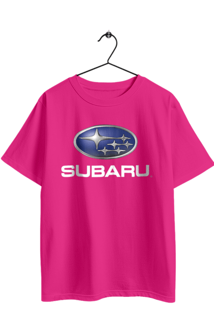 Oversized t-shirt with prints Subaru 2 Wh. Auto, logotype, subaru. 2070702