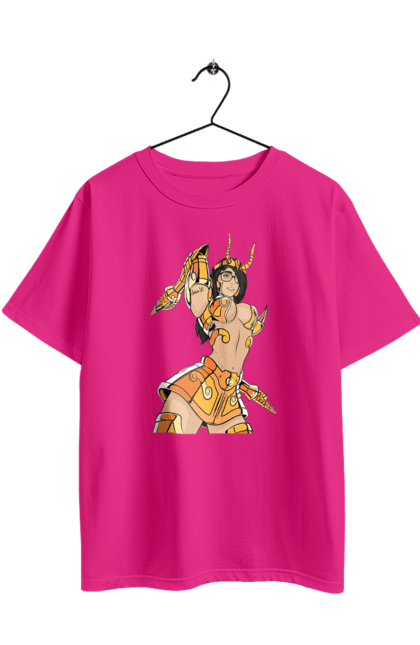 Oversized t-shirt with prints Scorpio girl. Armor, glasses, gold, scorpion, young woman. 2070702