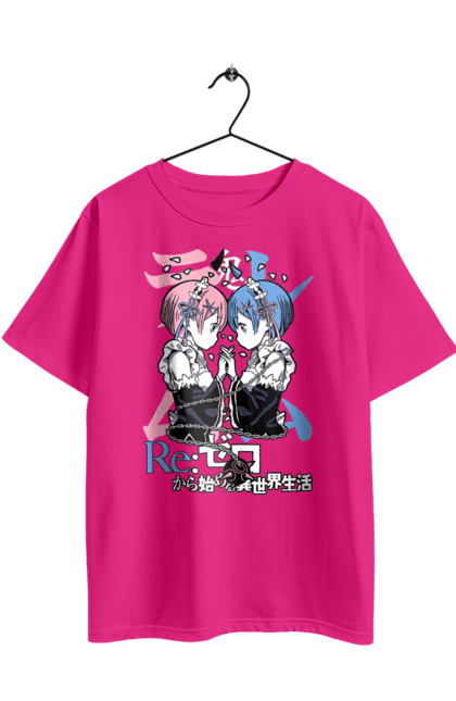 Футболка оверсайз з принтом "Re:Zero". Anime, manga, ram, re:zero, rem, аніме, драма, манга, рам, рем. 2070702