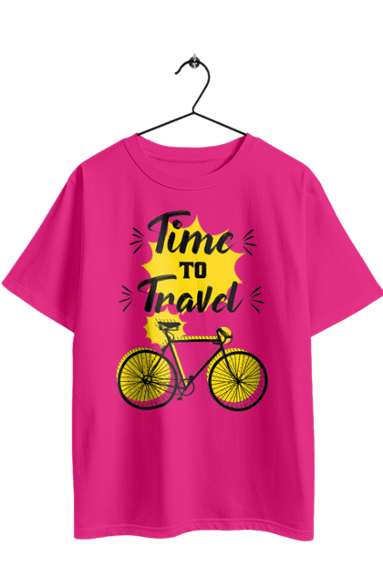 Футболка оверсайз з принтом "Час Подорожей, Велосипед". Велосипед, подорожувати, час. 2070702
