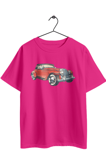 Футболка оверсайз з принтом "Автомобіль Раритет". Авто, автомобіль, ретро. 2070702