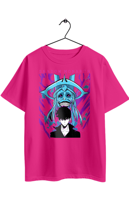 Футболка оверсайз з принтом "Тільки я візьму новий рівень". Anime, manga, solo leveling, sung jinwoo, аниме, манга, новий рівень, сонг джін. 2070702