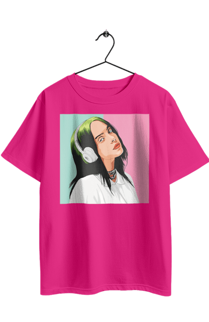 Футболка оверсайз з принтом "Billie Eilish". Активістка, біллі айліш, мизукант, права, співачка, тварини. 2070702