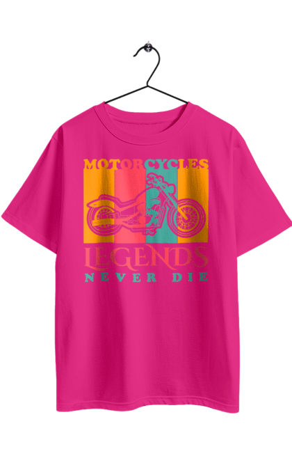 Футболка оверсайз з принтом "мотоцикл легенда". Легенда, мотоспорт, мотоцикл. 2070702