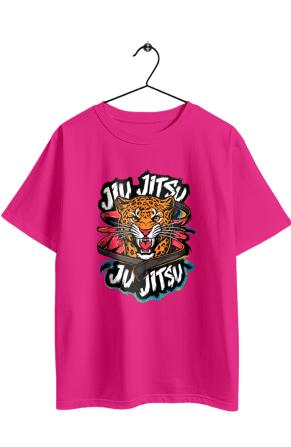 Футболка оверсайз з принтом "Джіу джитсу". Jujutsu, бойові мистецтва, джиу джитсу, джіу-джитсу, леопард, ніндзя, самурай, спорт, тварина, японія. 2070702