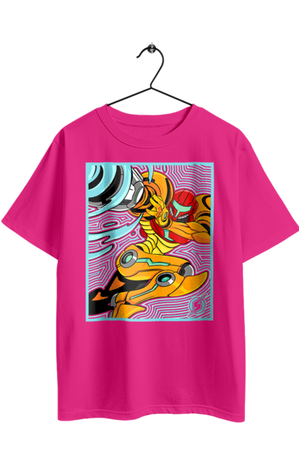 Футболка оверсайз з принтом "Metroid Самус Аран". Metroid, samus aran, відеогра, героїня, гра, енергетичний костюм, мисливець за головами, самус аран. 2070702