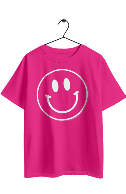 Футболка оверсайз з принтом "Смайл". Весела пика, веселий смайлик, комп`ютерна посмішка, людина з посмішкою, пика, посмішка, смайл гарного настрою, смайлик, усміхнене пика, усміхнений чоловічок, чоловічок з посмішкою. 2070702