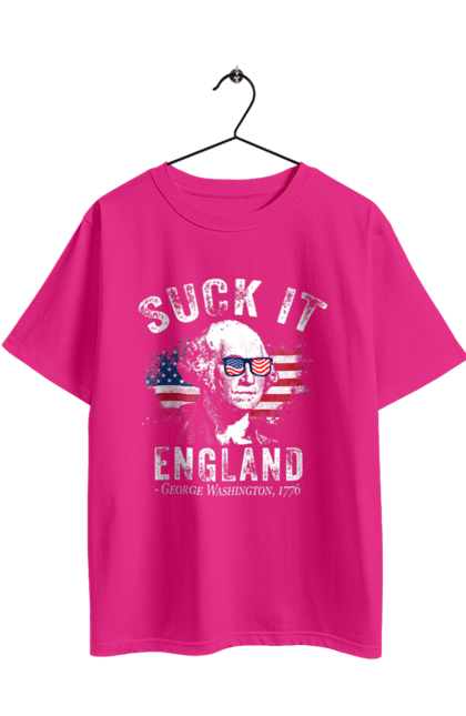 Футболка оверсайз з принтом "Suck It, England". George washington, американський дух, англія, джордж вашингтон, мем, незалежність, патріотизм, сарказм, сша. 2070702
