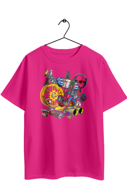 Футболка оверсайз з принтом "Автозапчастини". Автозапчастини, гонка, драгрейсинг, драйв, машина, стрітрейсинг. 2070702