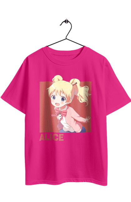 Футболка оверсайз з принтом "Золота мозаїка Аліса Картелет". Alice cartelet, anime, kiniro mosaic, kinmoza, manga, аліса, аліса картелет, аніме, золота мозаїка, манга. 2070702