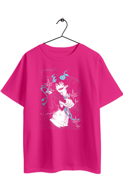 Футболка оверсайз з принтом "Блакитний екзорцист Рін". Blue exorcist, rin, rin okumura, аніме, блакитний екзорцист, демон, манга, рін, рін окумура, синій екзорцист. 2070702