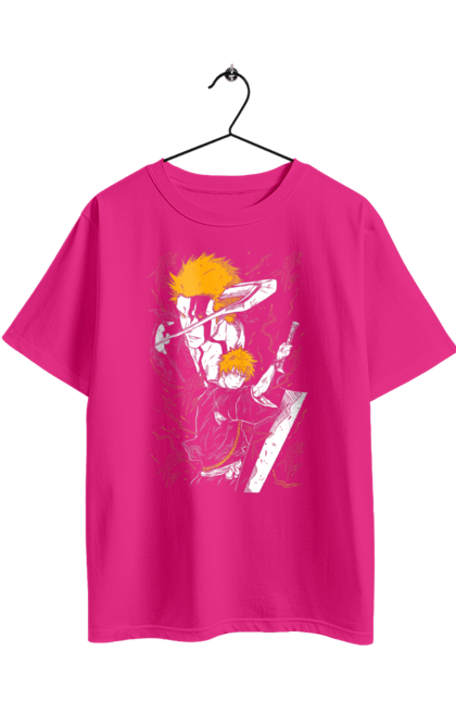 Футболка оверсайз з принтом "Бліч Куросакі Ічіґо". Anime, bleach, ichigo kurosaki, manga, аніме, бліч, ічіго, куросакі ічіґо, манга. 2070702