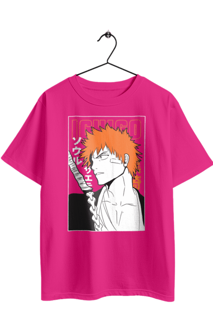 Футболка оверсайз з принтом "Бліч Куросакі Ічіґо". Anime, bleach, ichigo kurosaki, manga, аніме, бліч, ічіго, куросакі ічіґо, манга. 2070702