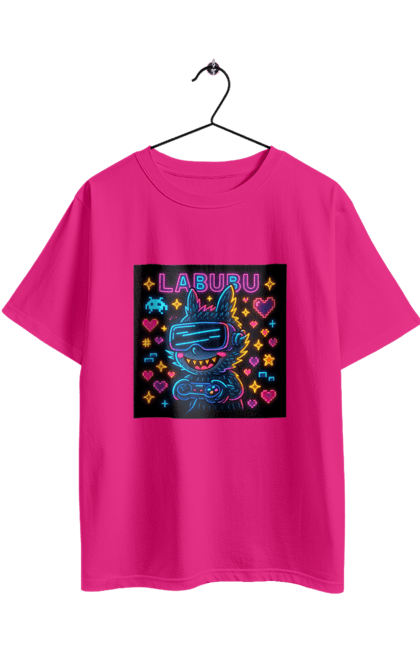 Футболка оверсайз з принтом "Лабубу". Vrочки, геймеркультура, геймпад, іконкиаркади, кіберарт, лабубу, неонгеймінг, піксельарт, ретроаркада, світиться. 2070702
