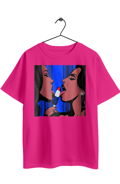 Футболка оверсайз з принтом "Дівчата Лижуть Морозиво". Лізатт, смоктати. 2070702