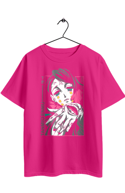 Футболка оверсайз з принтом "Винищувач Демонів Енму". Demon slayer, enmu, kimetsu no yaiba, аніме, винищувач демонів, дванадцять лун, демон, енму, манга. 2070702