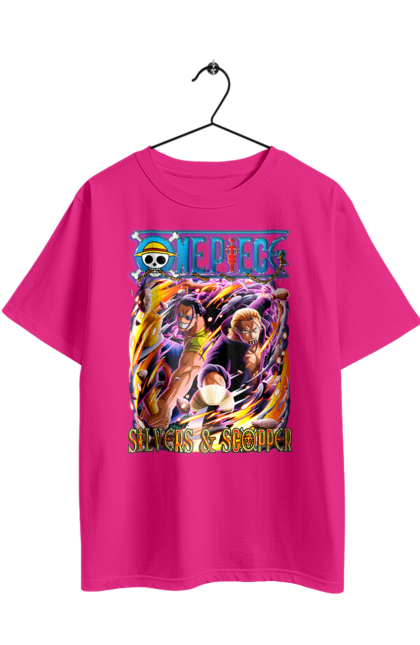 Футболка оверсайз з принтом "Ван Піс Сільверс та Скоппер". One piece, scopper gaban, silvers rayleigh, аніме, ван піс, великий куш, манга, сільверс, скоппер. 2070702
