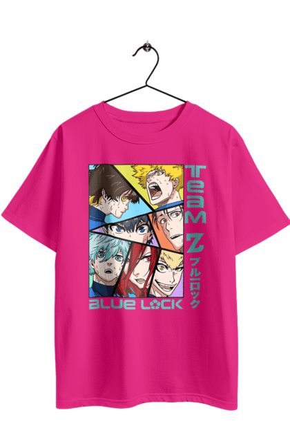 Oversized t-shirt with prints Blue Lock. Anime, blue lock, blue prison, manga, sport, sports anime. 2070702