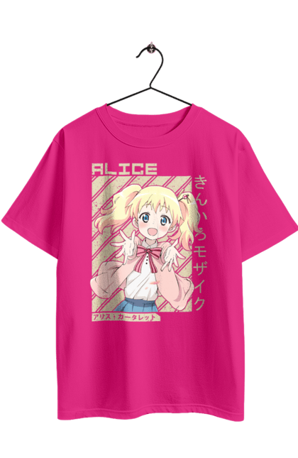 Футболка оверсайз з принтом "Золота мозаїка Аліса Картелет". Alice cartelet, anime, kiniro mosaic, kinmoza, manga, аліса, аліса картелет, аніме, золота мозаїка, манга. 2070702