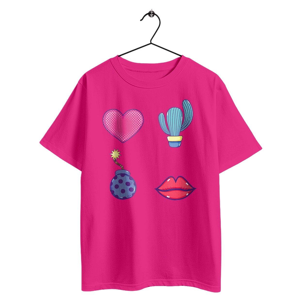 Heart, Cactus, Bomb, Lips