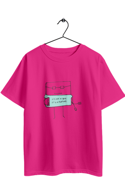 Футболка оверсайз з принтом "Це не баг це фіча". Angular, c, css, html, it, javascript, jquery, php, python, react, svelt, vue, айтишник, айті, гумор, код, кодувати, прогер, програміст, програмісти, ти ж, ти ж програміст, тиж програміст. 2070702