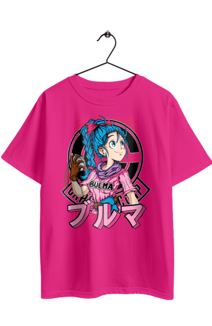 Футболка оверсайз з принтом "Перли дракона Булма". Anime, bulma, dragon ball, goku, manga, аніме, булма, гоку, манга, перли дракона. 2070702